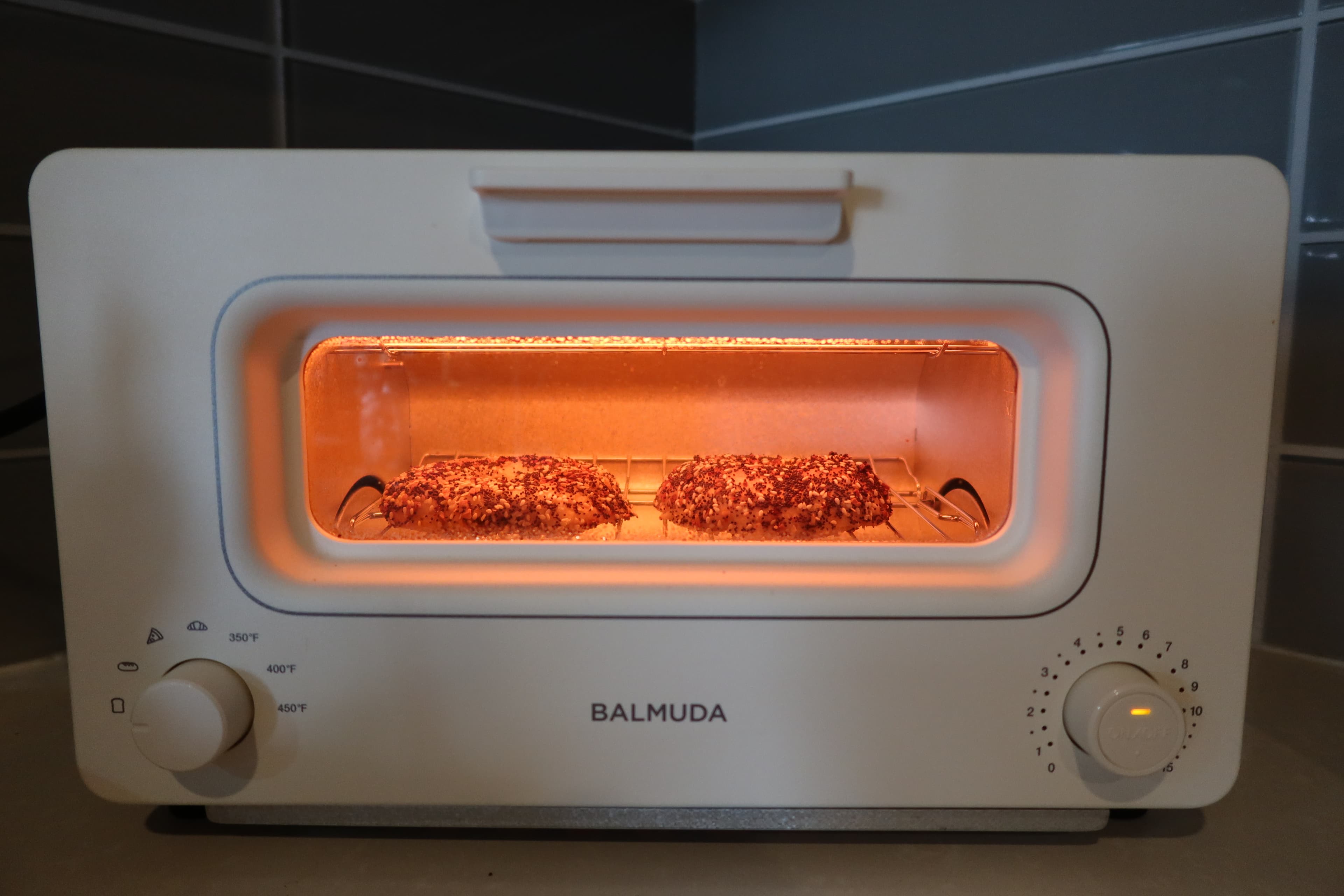 popup bagel in the balmuda toaster