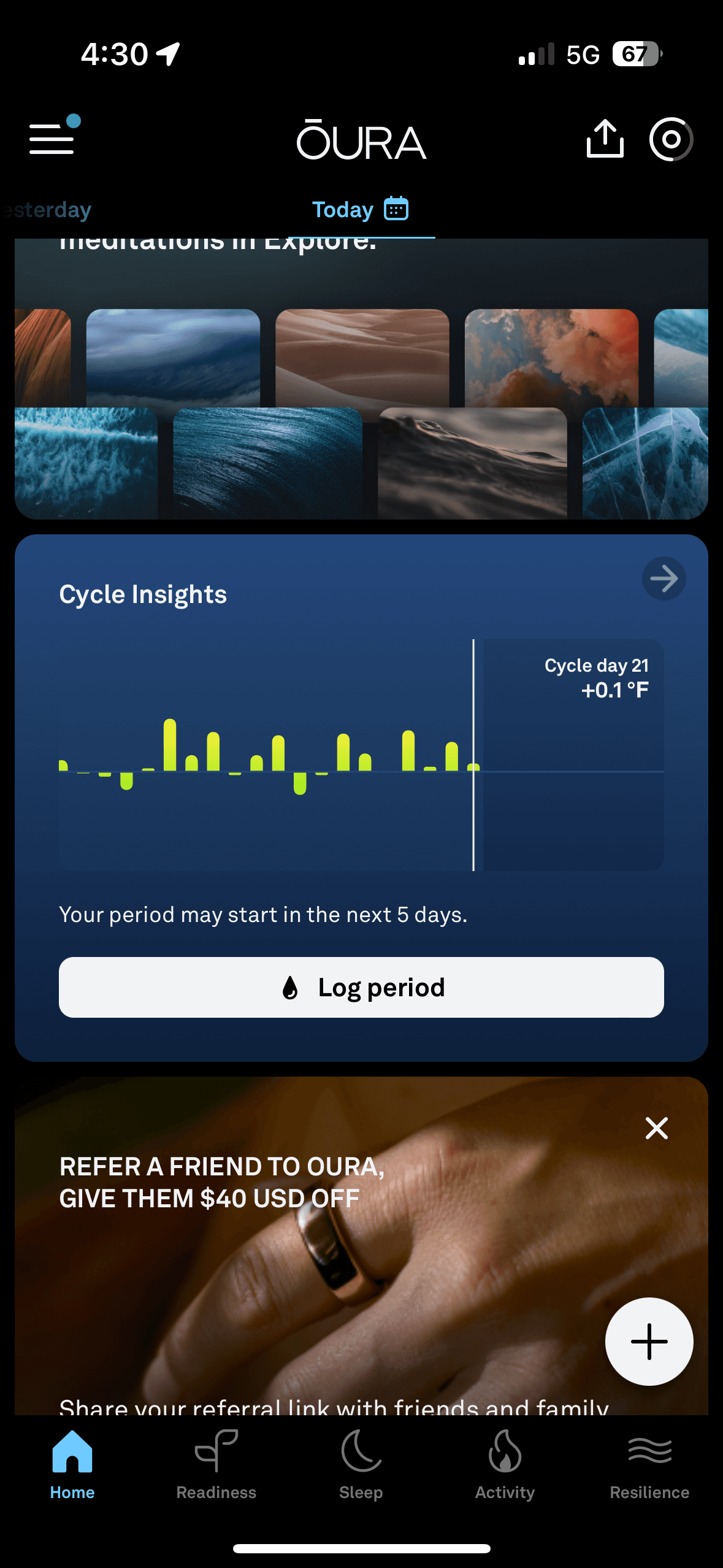 Oura ring home screen 6